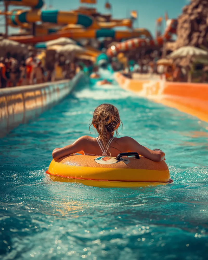a girl in waterslide
